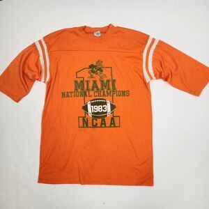 Artex Vintage Rare Miami Hurricanes Sebastian The Ibis 1983 Champs Raglan Tee M